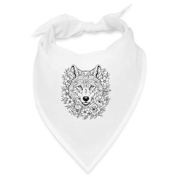Kunst der Sacred Wolf Geometrie - Bandana - Weiß - Vorne