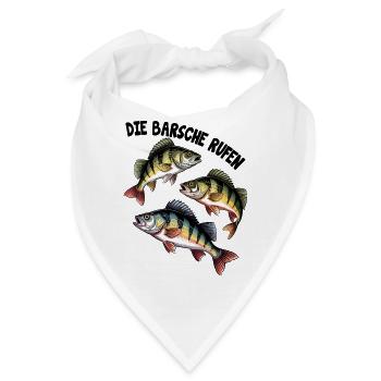 Barsch Angeln - Bandana - Weiß - Vorne