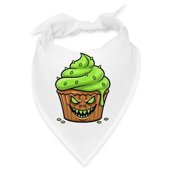 Grusel Cupcake Grün - Bandana - Weiß - Vorne