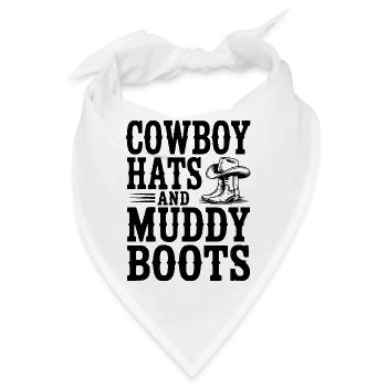 Cowboyhüte und matschige Stiefel - Bandana - Weiß - Vorne