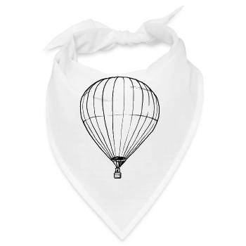 Heißluftballon - Illustration - Bandana - Weiß - Vorne