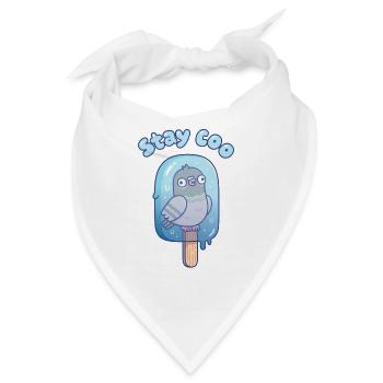 Lustige Taube eingefroren im Eislolly Bleib Gurr - Bandana - Weiß - Vorne