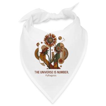 Sonnenblumengeometrie Pythagoras - Bandana - Weiß - Vorne