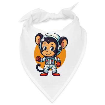 Cute Astronaut Monkey Space Exploration Cartoon Ma - Bandana - Weiß - Vorne