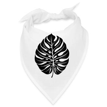Monstera-Blatt - Bandana - Weiß - Vorne