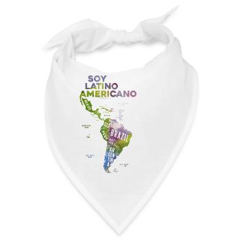 Soy Latino Americano Karte - Bandana - Weiß - Vorne