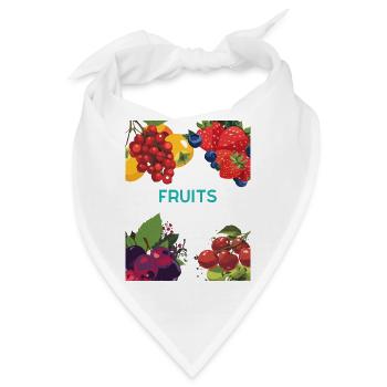 Bunte Früchte – tropisches Thema - Bandana - Weiß - Vorne