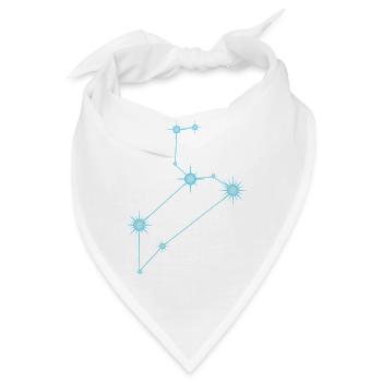 Löwestern, Sternbild, Tierkreiszeichen, Pastellblau - Bandana - Weiß - Vorne