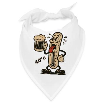 Siedethermometer und Bier - Bandana - Weiß - Vorne