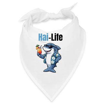 Hai-Life | Cooler Cartoon-Hai mit Sommerfeeling - Bandana - Weiß - Vorne