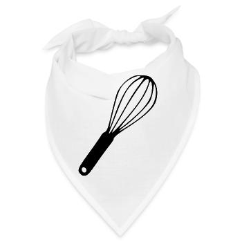 Schneebesen Koch Geschenk - Bandana - Weiß - Vorne
