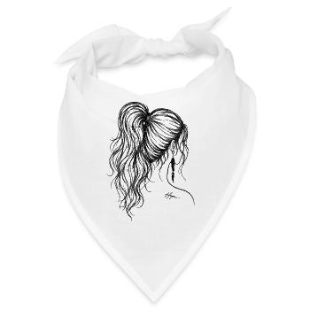 Haar-Line-Art mit Hope Tattoo - Bandana - Weiß - Vorne