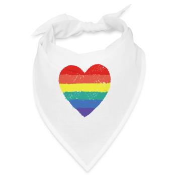 Herz Pride Regenbogen - Bandana - Weiß - Vorne