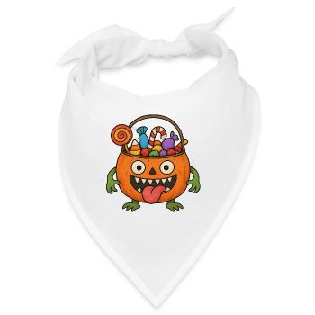 Halloween Suessigkeiten Eimer Monster - Bandana - Weiß - Vorne