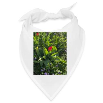 Tulpen im Frühlingsgarten - Bandana - Weiß - Vorne