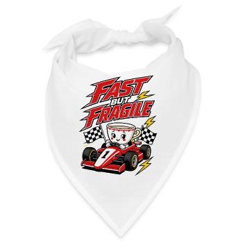 Fast But Fragile Rennsport Kaffee - Bandana - Weiß - Vorne