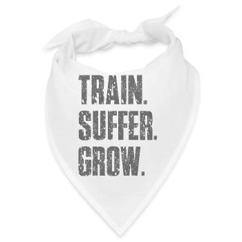 Train Suffer Grow Grunge Motto - Gray - Bandana - Weiß - Vorne
