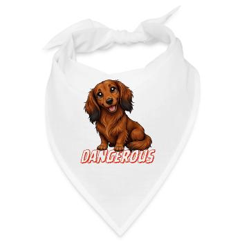 Gefährlicher Dackel - Bandana - Weiß - Vorne