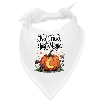 No Tricks Just Magic Kürbis - Bandana - Weiß - Vorne