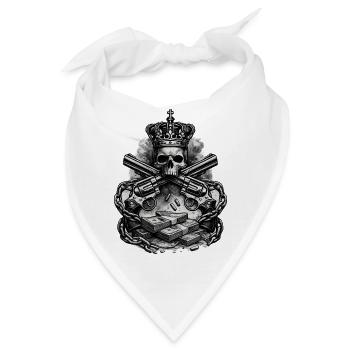 Kronenkopf mit Gewehren und Geld - Bandana - Weiß - Vorne