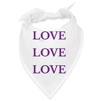 Lila Liebe Liebe Liebe Liebe - Bandana - Weiß - Vorne