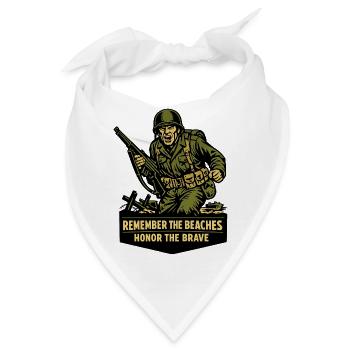 D-Day Tribute Remember The Beaches - Bandana - Weiß - Vorne