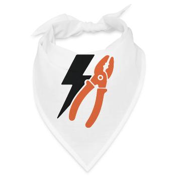 Elektriker Icon Emblem. – Motiv – Geschenkidee. - Bandana - Weiß - Vorne