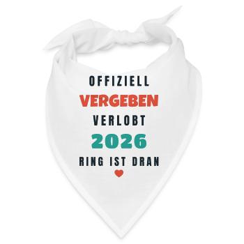 Offiziell vergeben verlobt 2026 Ring ist dran - Bandana - Weiß - Vorne