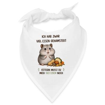 Hamster Hunger: Viel Essen, Noch Mehr Futter - Bandana - Weiß - Vorne
