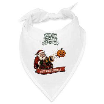 Endlich Weihnachten statt Halloween - Bandana - Weiß - Vorne