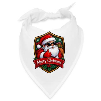 Weihnachts Santa Daumen Hoch Schild - Bandana - Weiß - Vorne