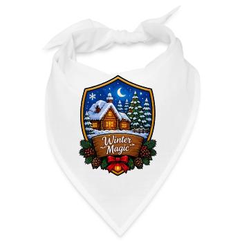 Winterzauberwald Chalet Schild - Bandana - Weiß - Vorne