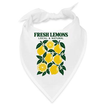 Frische Zitronen - Bandana - Weiß - Vorne