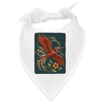 Roter Phoenix im Tattoo-Stiel  - Bandana - Weiß - Vorne