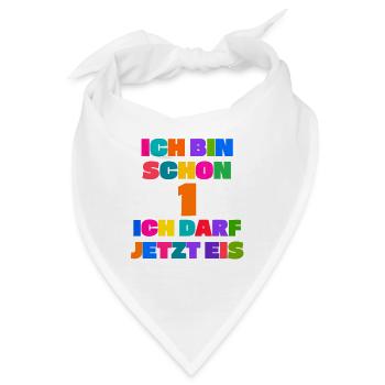 Erster Geburtstag Ein Jahr alt - Bandana - Weiß - Vorne