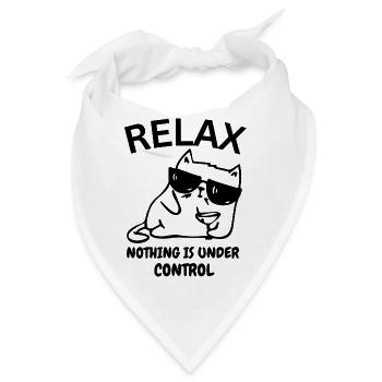 Lustiger Spruch - Relax nothing is under control - Bandana - Weiß - Vorne