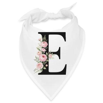 E Buchstabe Monogram Floral - Bandana - Weiß - Vorne