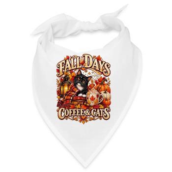 Herbsttage Kaffee und Katzen - Bandana - Weiß - Vorne