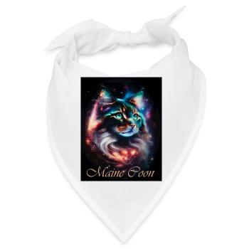 Main Coon Nebula - Fantasy Weltall Katze - Bandana - Weiß - Vorne