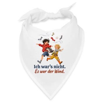 Ich war’s nicht. Es war der Wind. – Kindershirt - Bandana - Weiß - Vorne