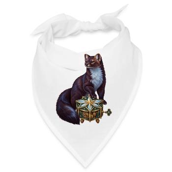 Zobel mit Polarstern-Spieluhr - Bandana - Weiß - Vorne