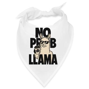 No Prob Llama – Lama mit Kaffeebecher - Bandana - Weiß - Vorne