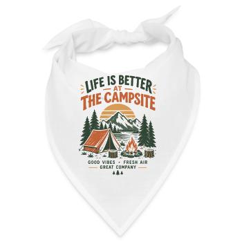 Lagerfeuer am Campingplatz - Bandana - Weiß - Vorne