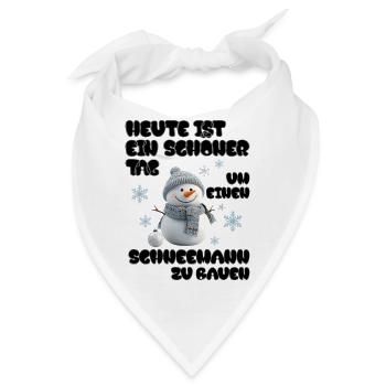 Schneemann Zeit - Snowman Time - Bandana - Weiß - Vorne