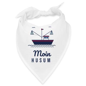 Moin Husum – Krabbenkutter Nordsee Motiv - Bandana - Weiß - Vorne