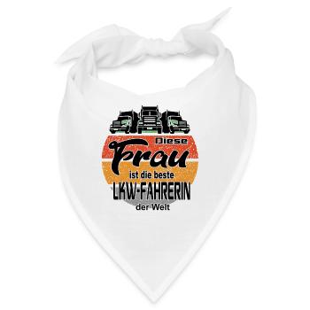 Beste LKW Fahrerin Lastkraftwagen Brummi Truck - Bandana - Weiß - Vorne