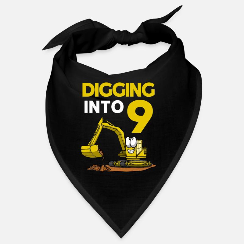 Baggerfahrer gräbt sich in 9 Geburtstagsbagger Bandana