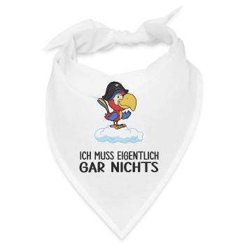 sprechender Papagei Pirat muss gar nichts - Bandana - Weiß - Vorne