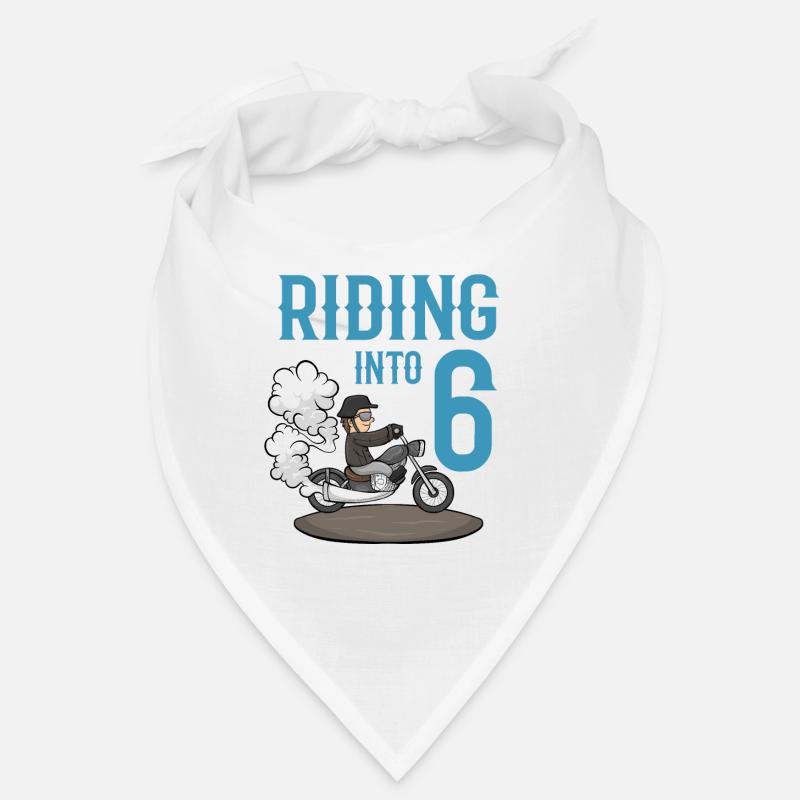 Motorcyclist Riding Into 6 Motorcycle Birthday Bandana