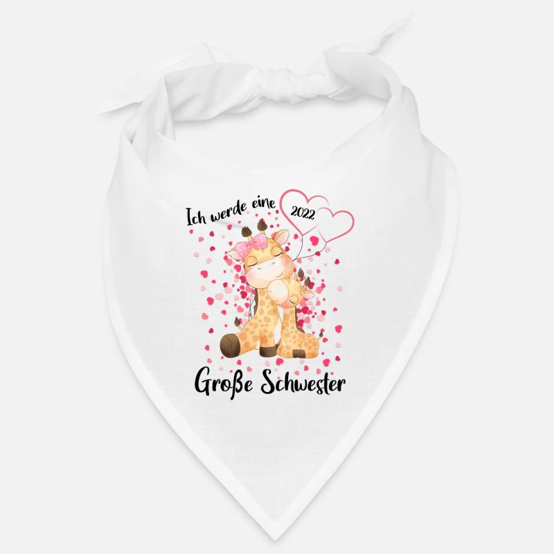 Nachwuchs verkünden Ich werde große Schwester 2022 - Bandana - Weiß